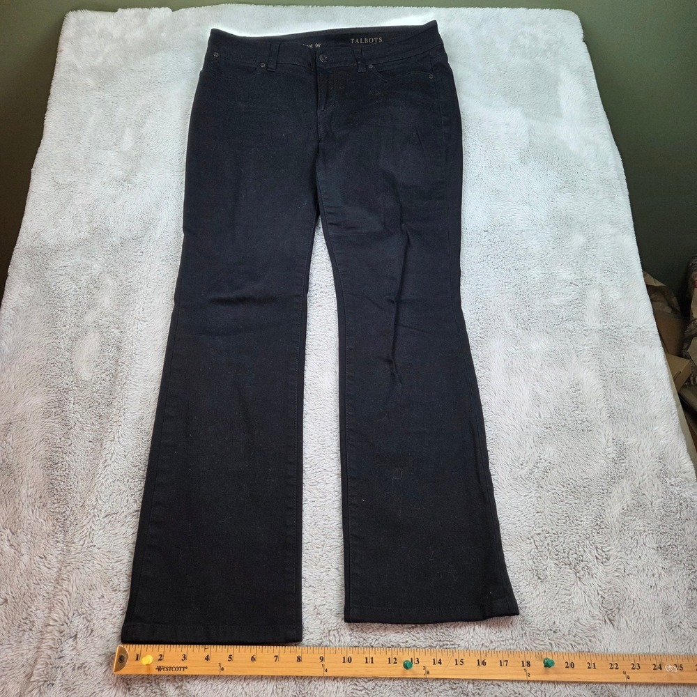 Talbots Signature Bootcut Pants Womens 6P Stretch Cotton Five Pocket Black Jeans
